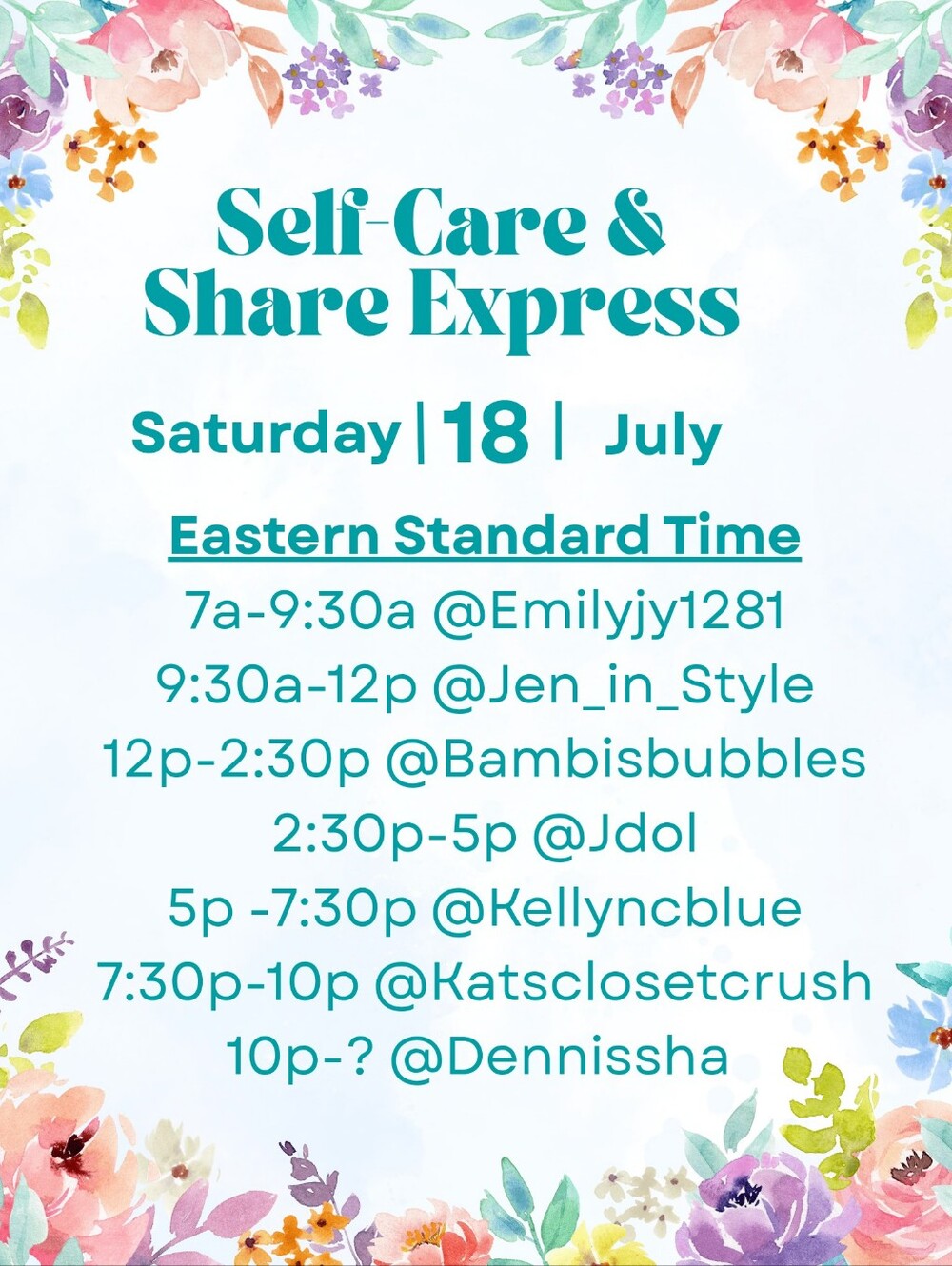 7/18 Bambi Is Live 9 On:  Self Care & Share Show Express